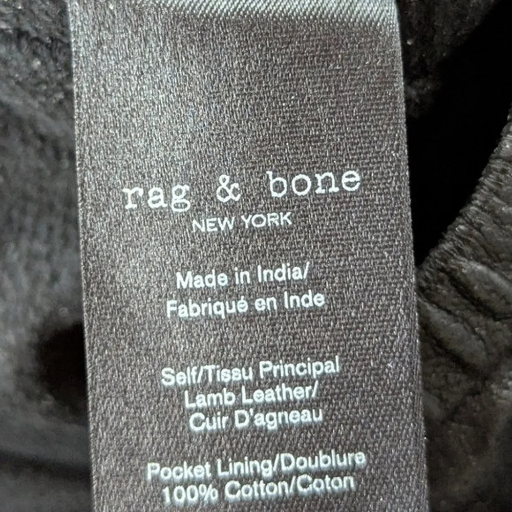 Rag & Bone Black Lambskin Leather Drawstring Pants Size XS